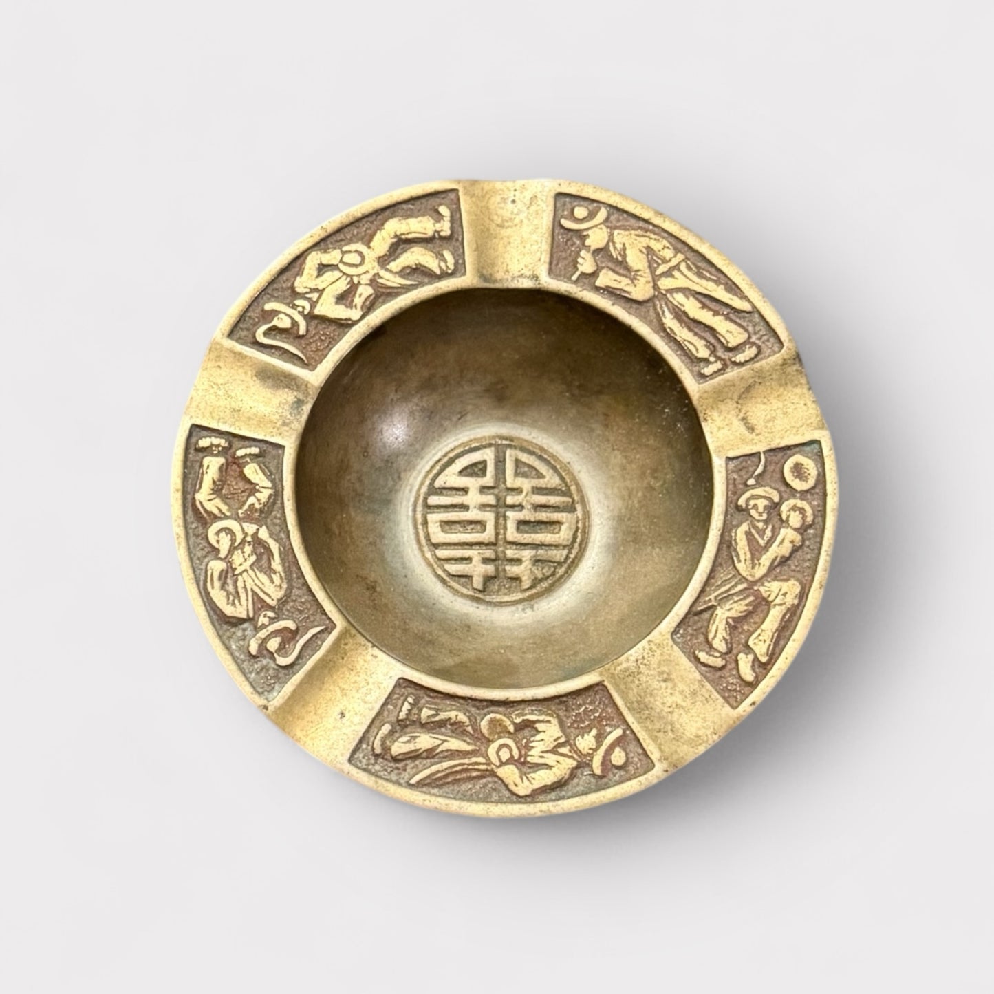 Brass Asian Style Ashtray 5 smoke