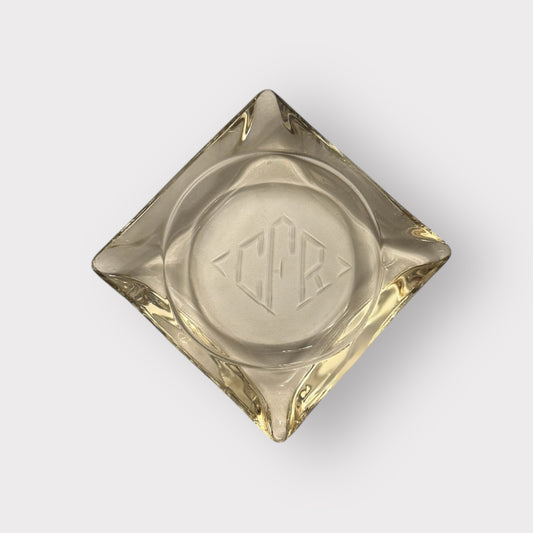 Monogrammed Glass 2 Smoke Ashtray