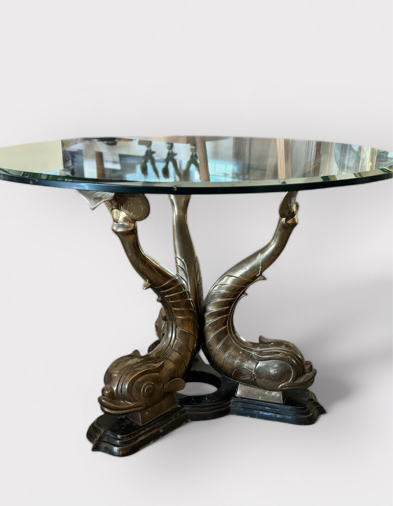 Brass Koi Pedestal Dining Table