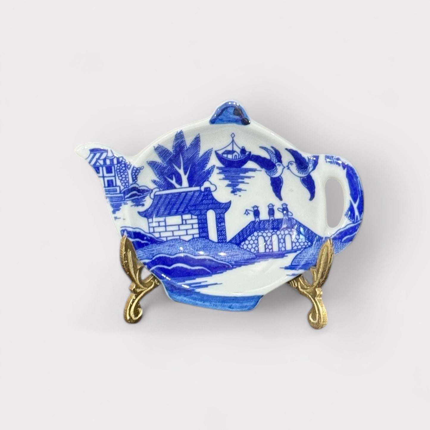 Tea Pot Spoon Holder (Blue & White)