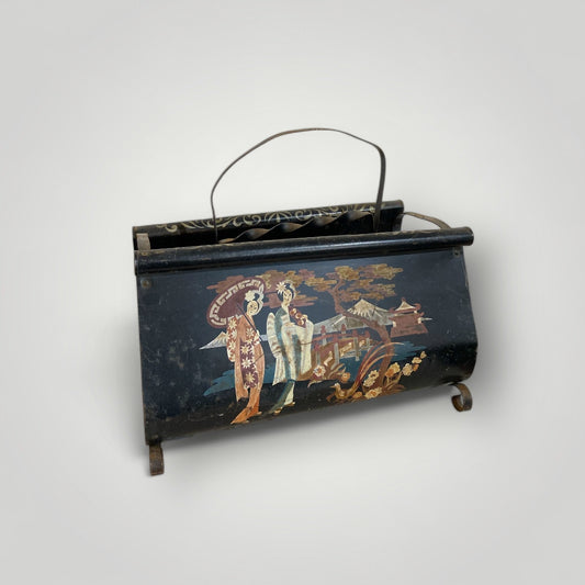 Hand Painted Asian Art Magazine Rack