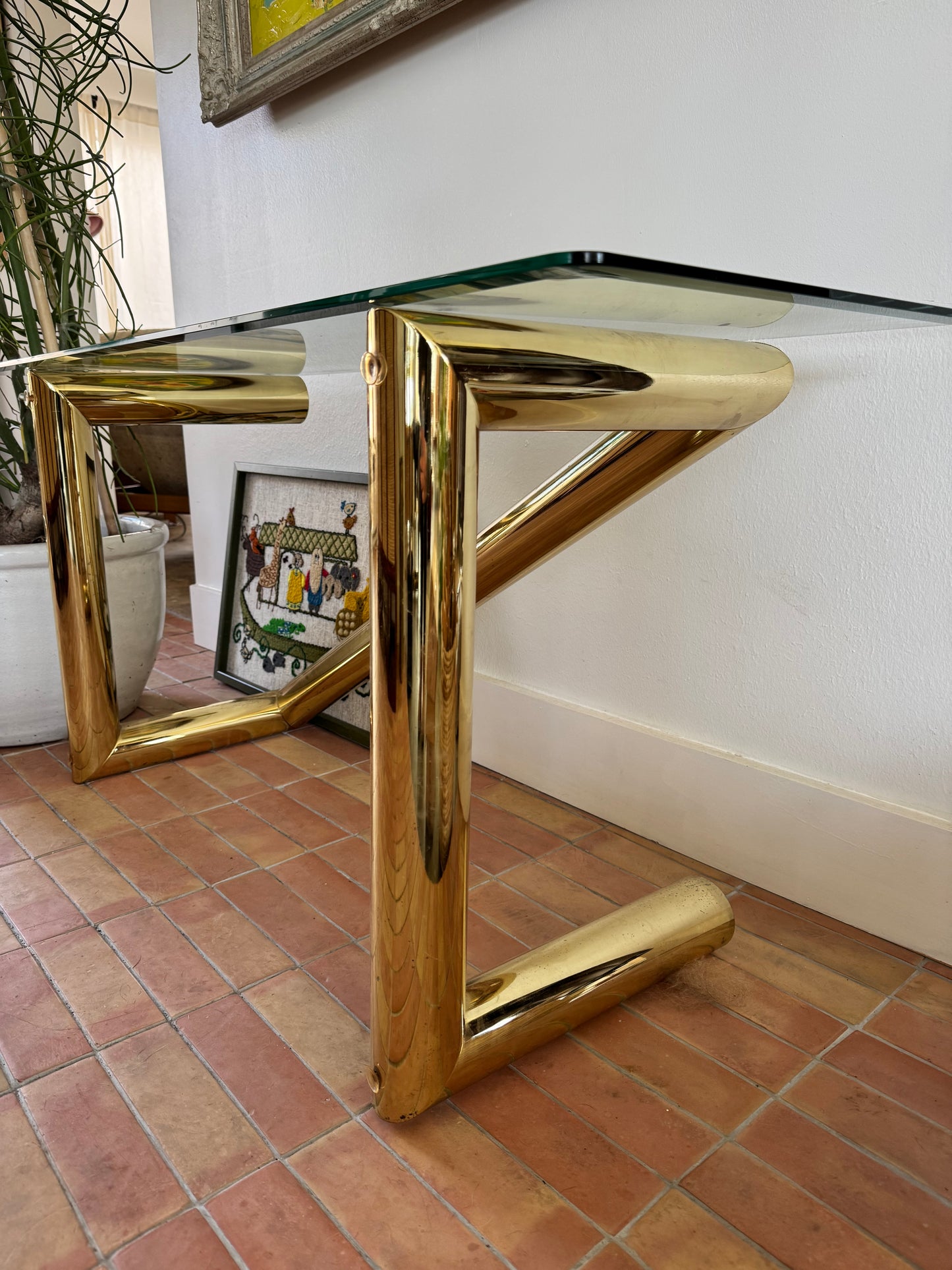 Karl Springer 1970s Tubular Coffee Table (vertical M)