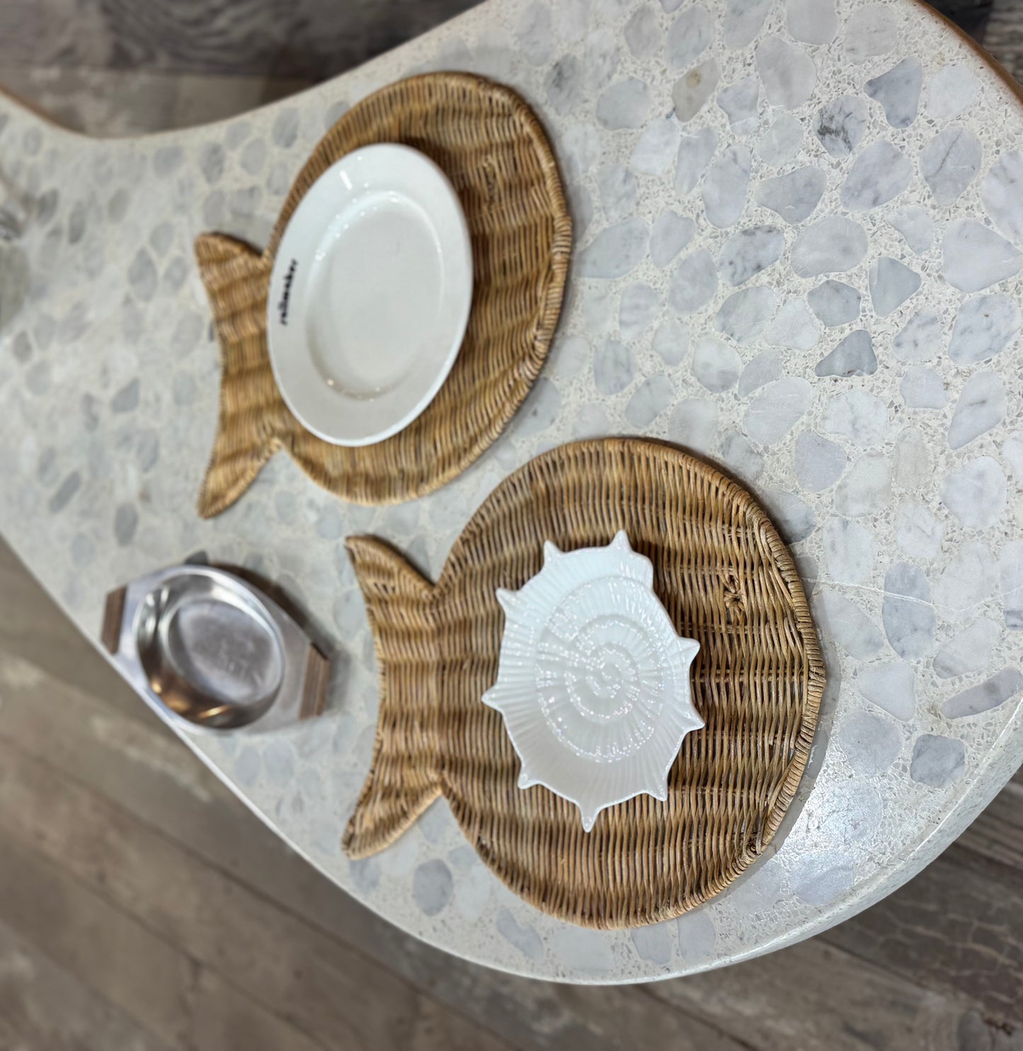Pair of Wicker Fish Placemats