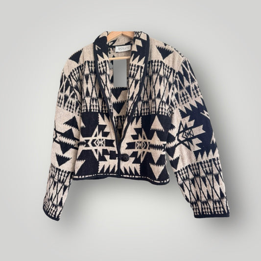 Vintage Casual Corner Aztec Bolero Jacket