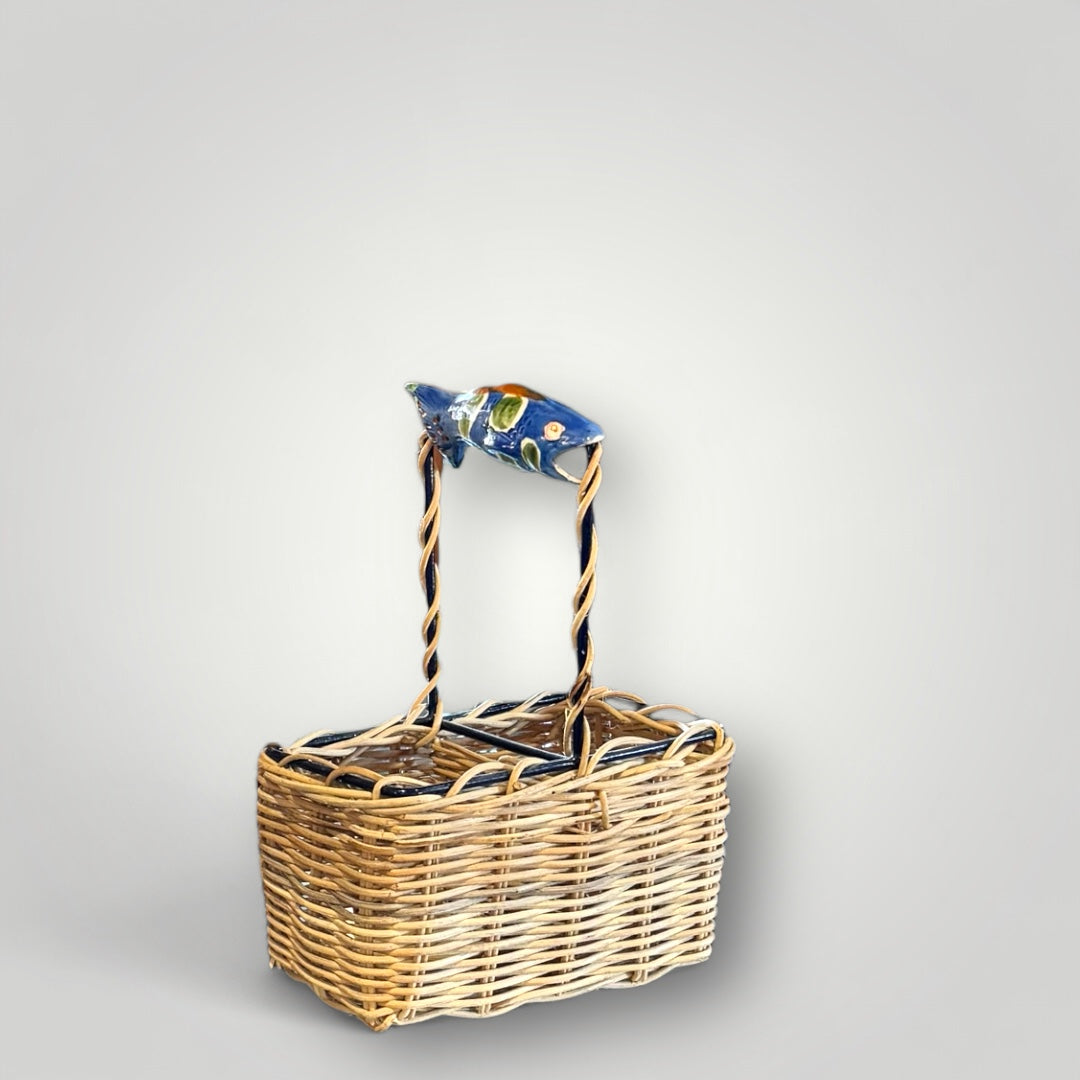 Ceramic Fish Handle Wine Basket