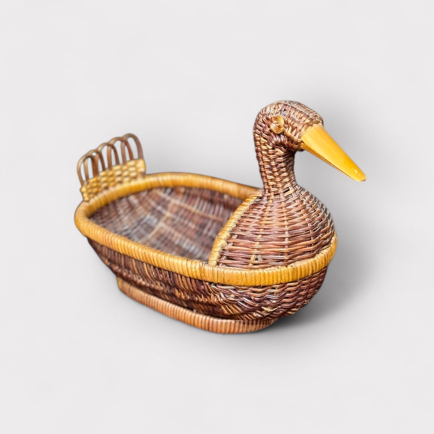 Vintage Wicker Duck Basket