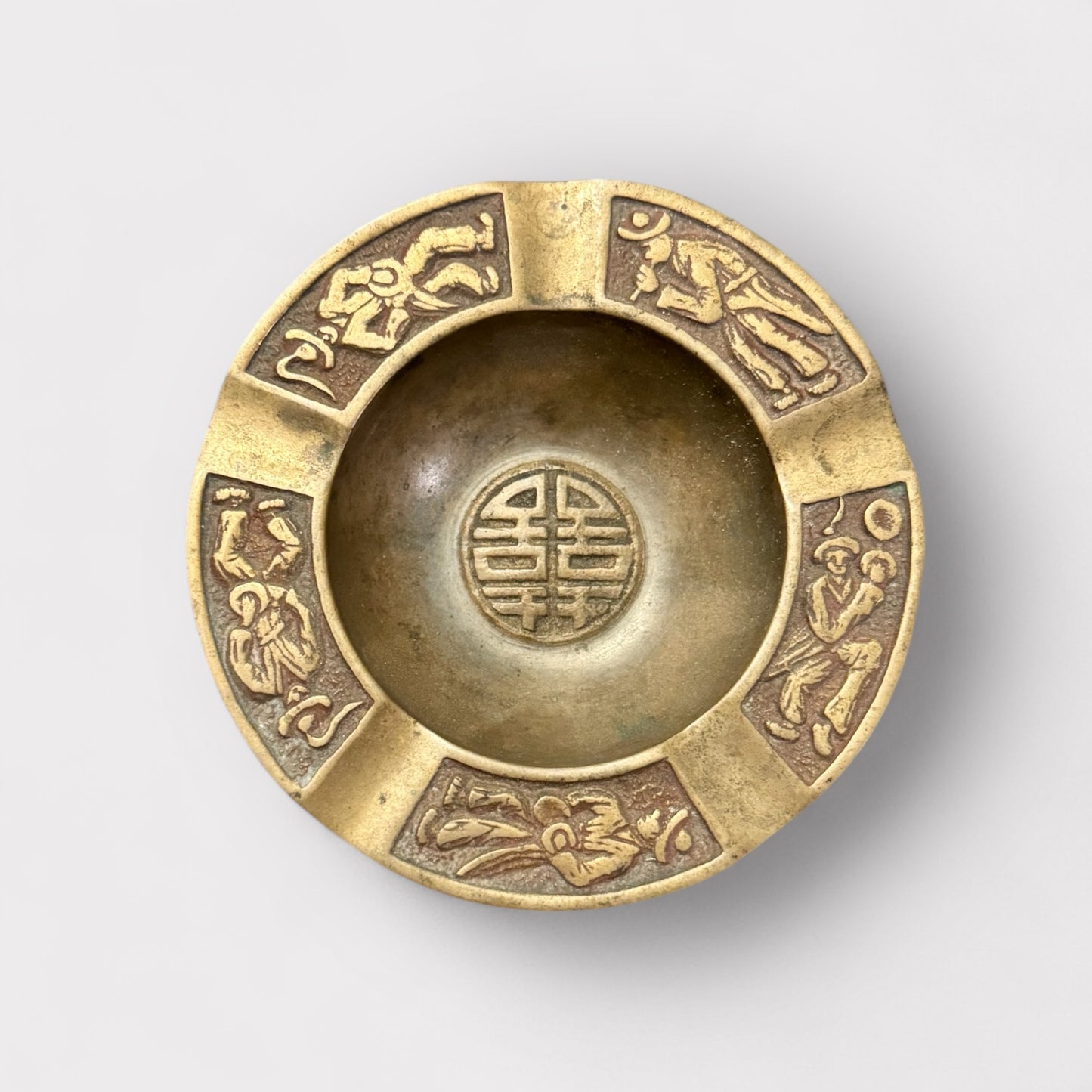 Brass Asian Style Ashtray 5 smoke