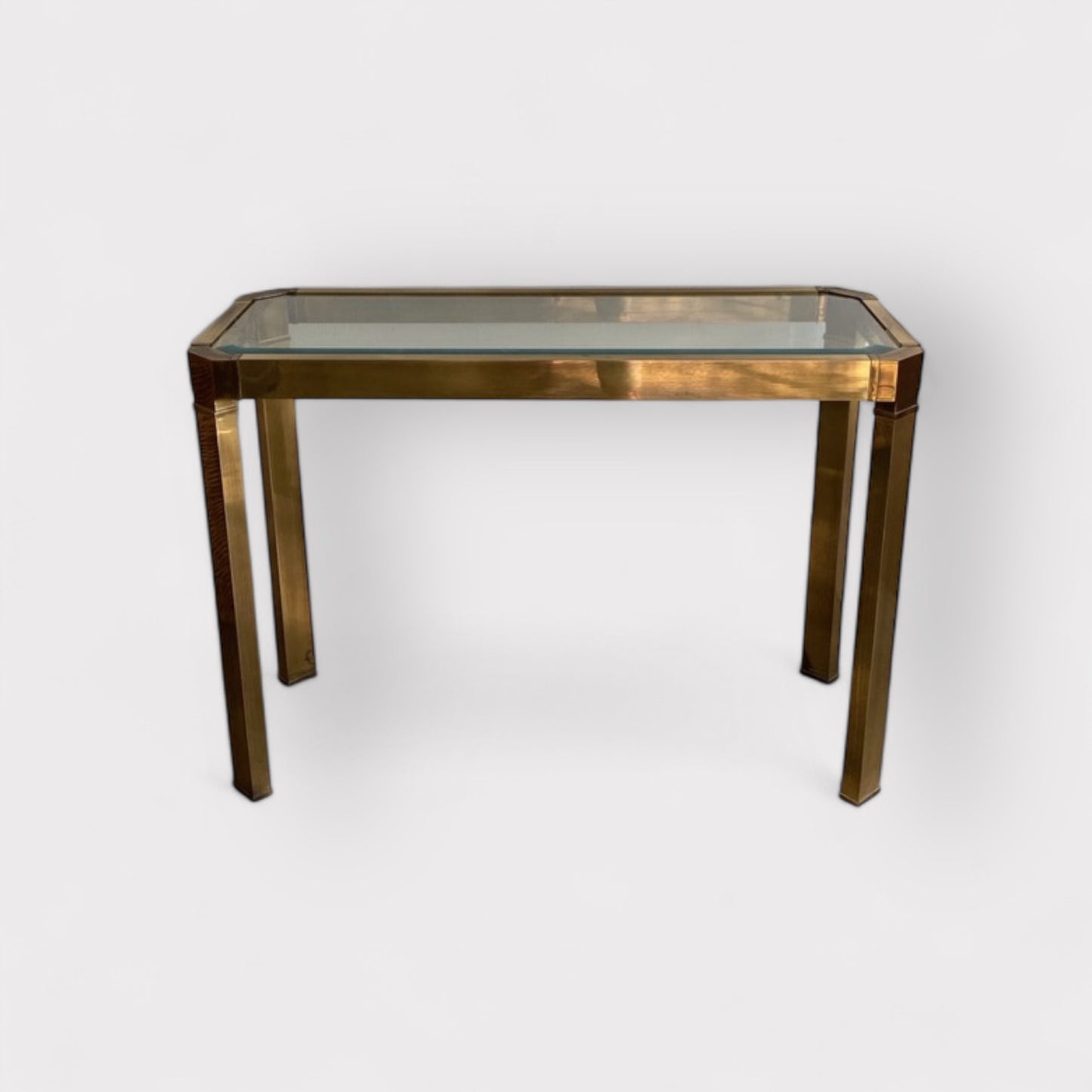 Brass Master Craft Hollywood Regency Console Table