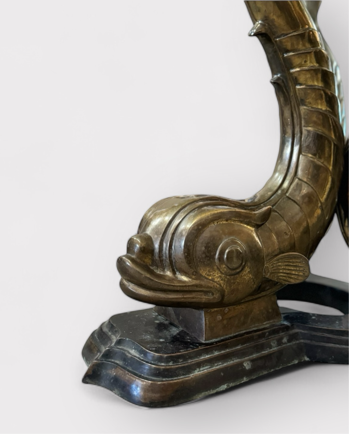 Brass Koi Pedestal Dining Table