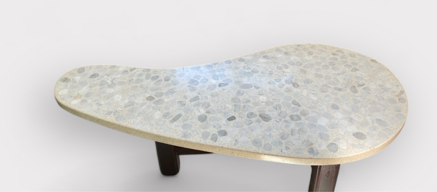 1960s Harvey Probber Style Modern Coffee Table w/ Terrazzo Top