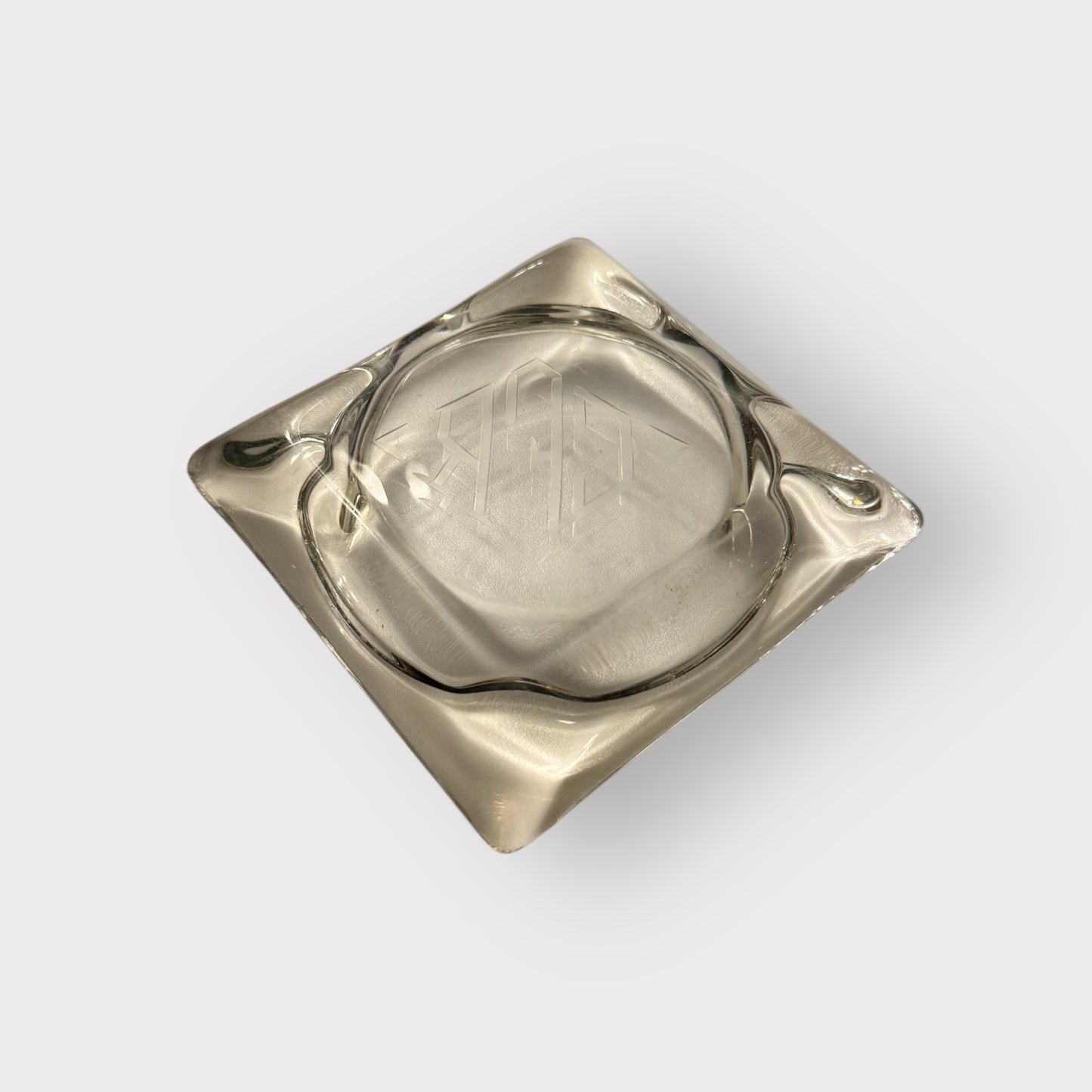 Monogrammed Glass 2 Smoke Ashtray