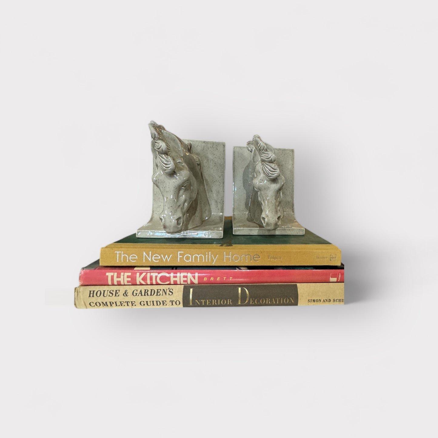 Ceramic Glazed Horse Bookends (Pair)