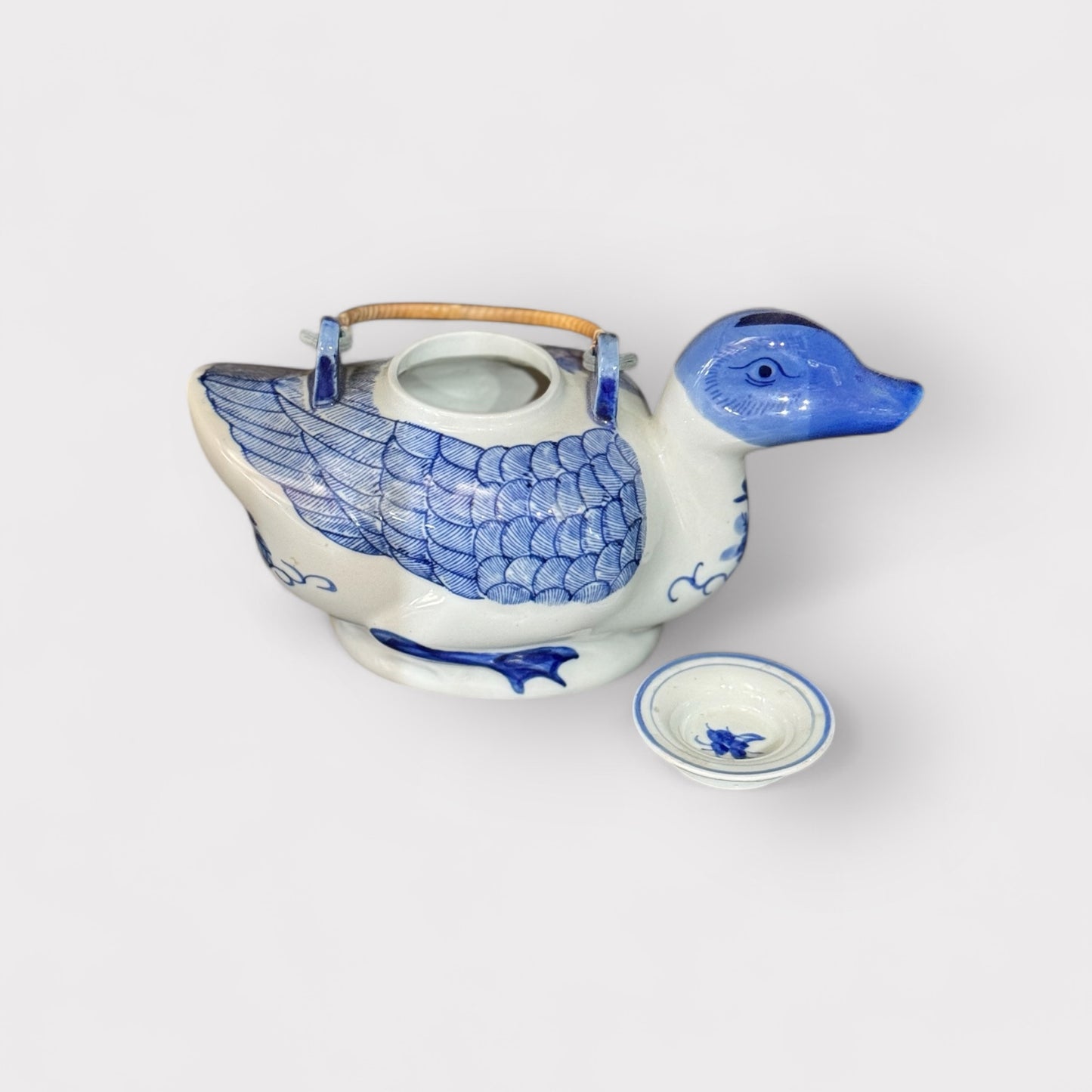Blue and White Duck Teapot