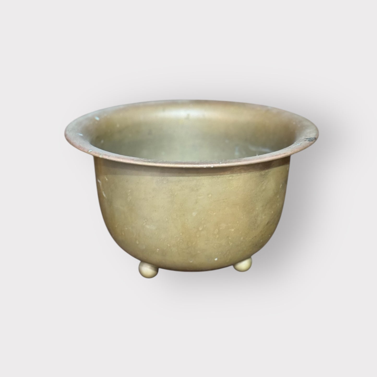 Sm Footed Brass Planter
