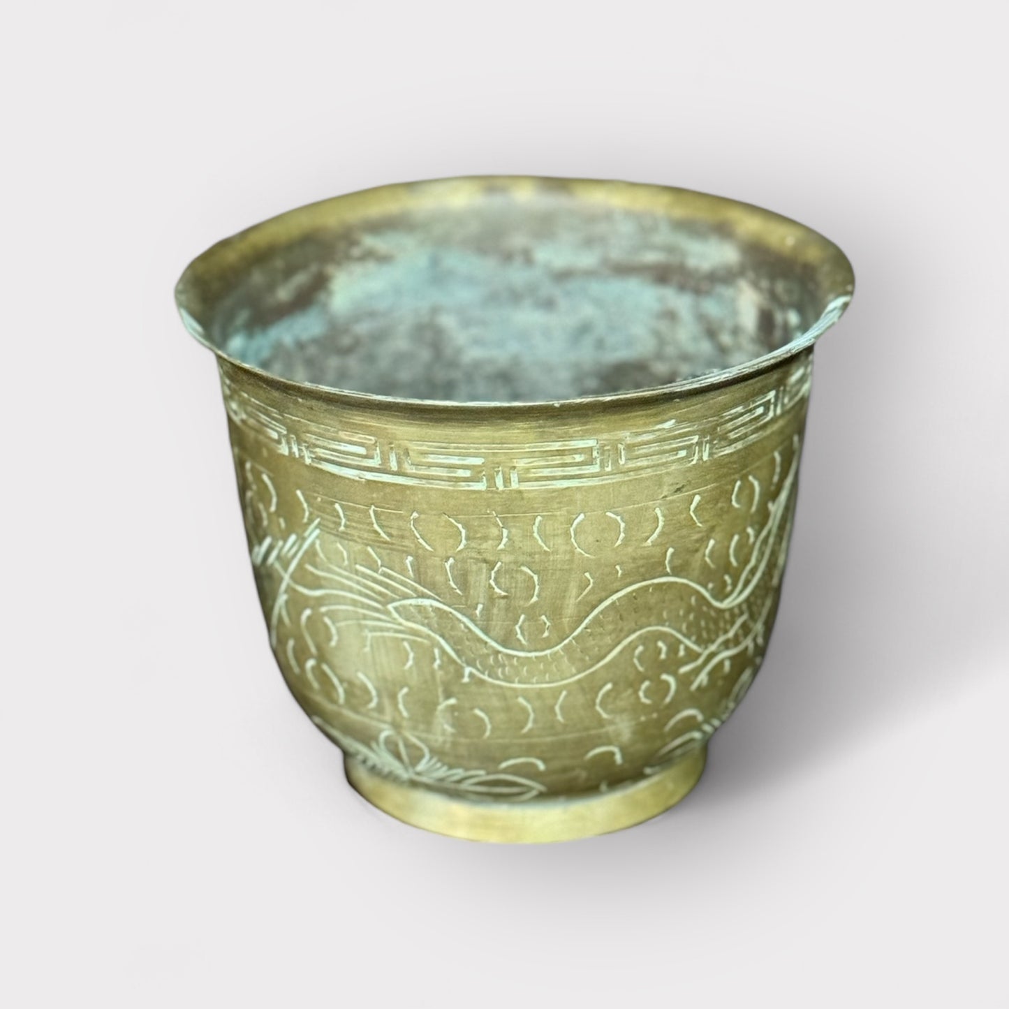 Small Etched Brass w/ Dragon Pot