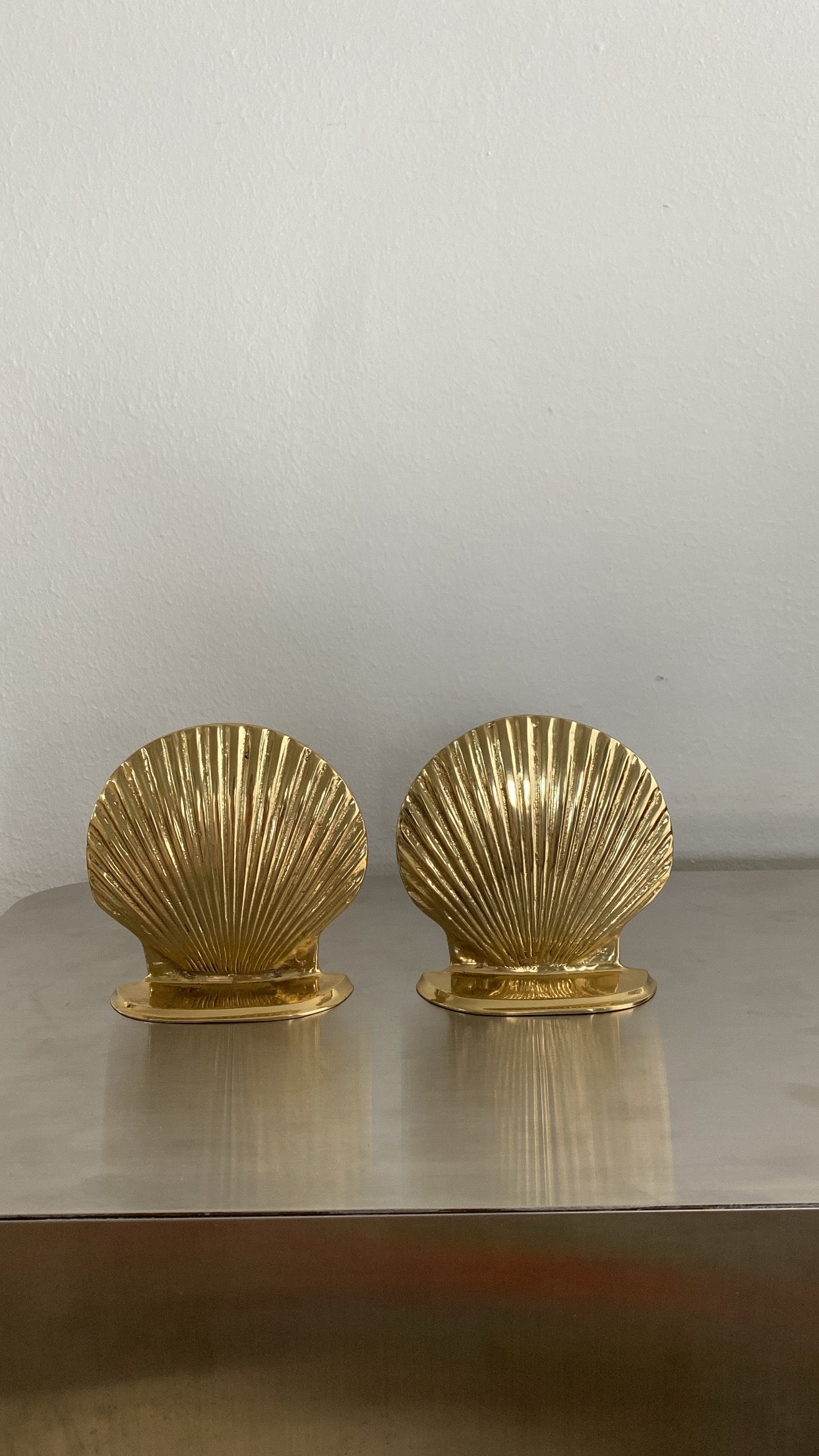 Brass Clam Shell Bookends (Pair)