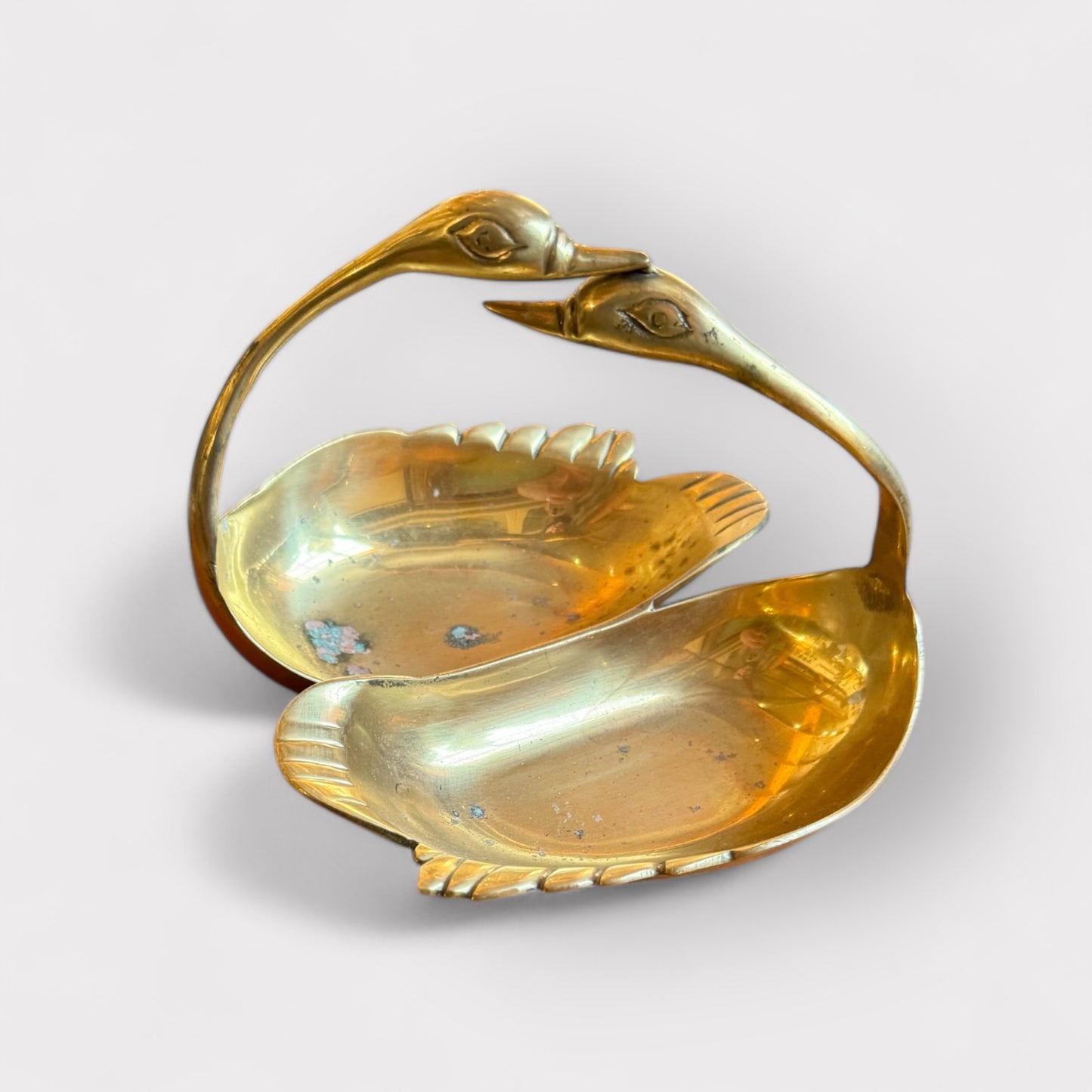 Kissing swans Brass Catchall