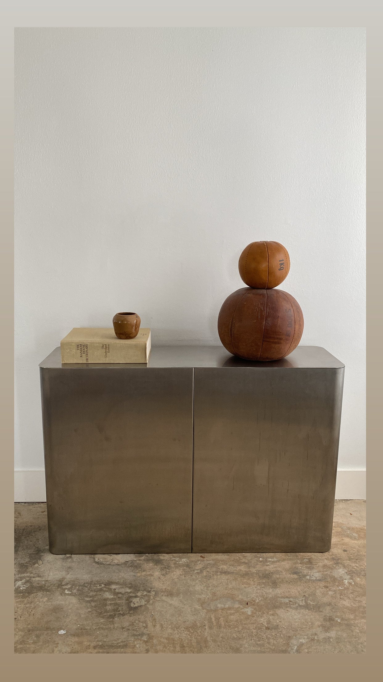 1970s Brushed Chrome Dining Console Table Base