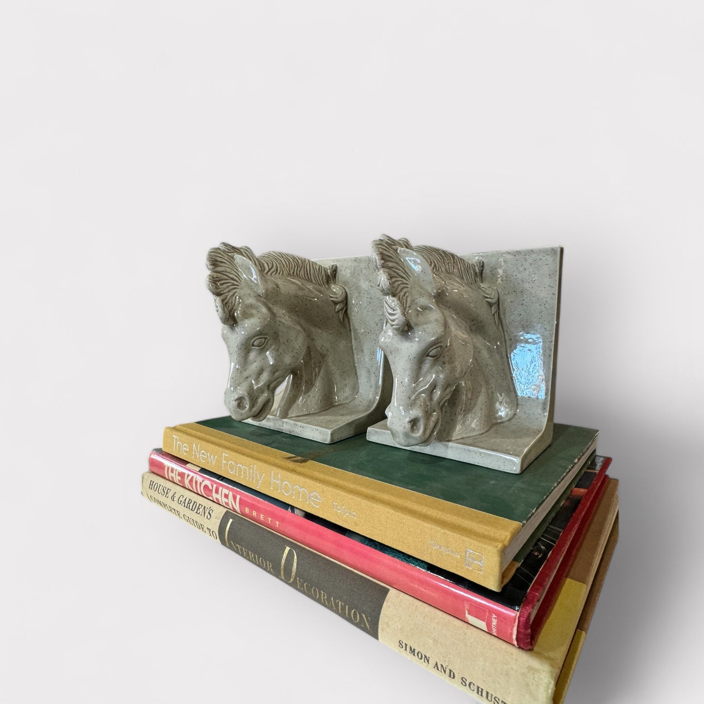 Ceramic Glazed Horse Bookends (Pair)