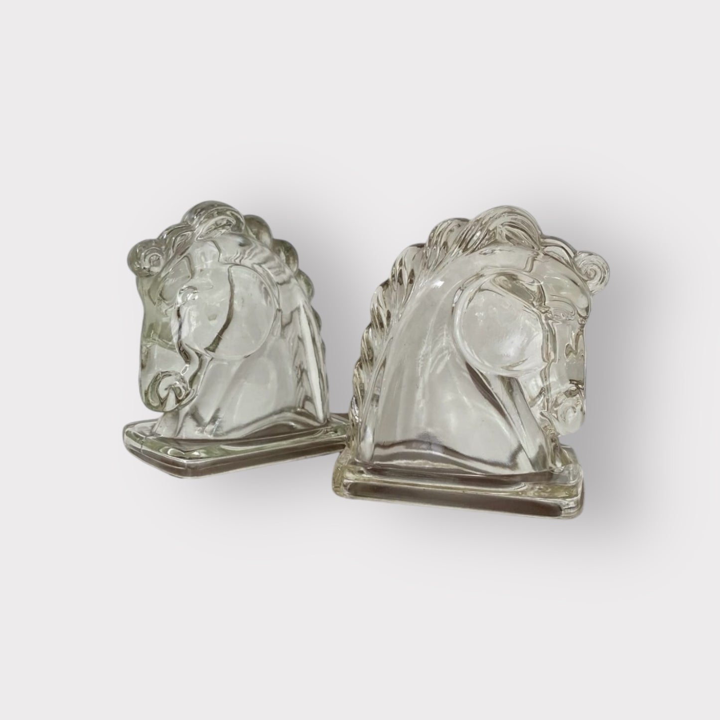 Art Deco Glass Horse Bookends