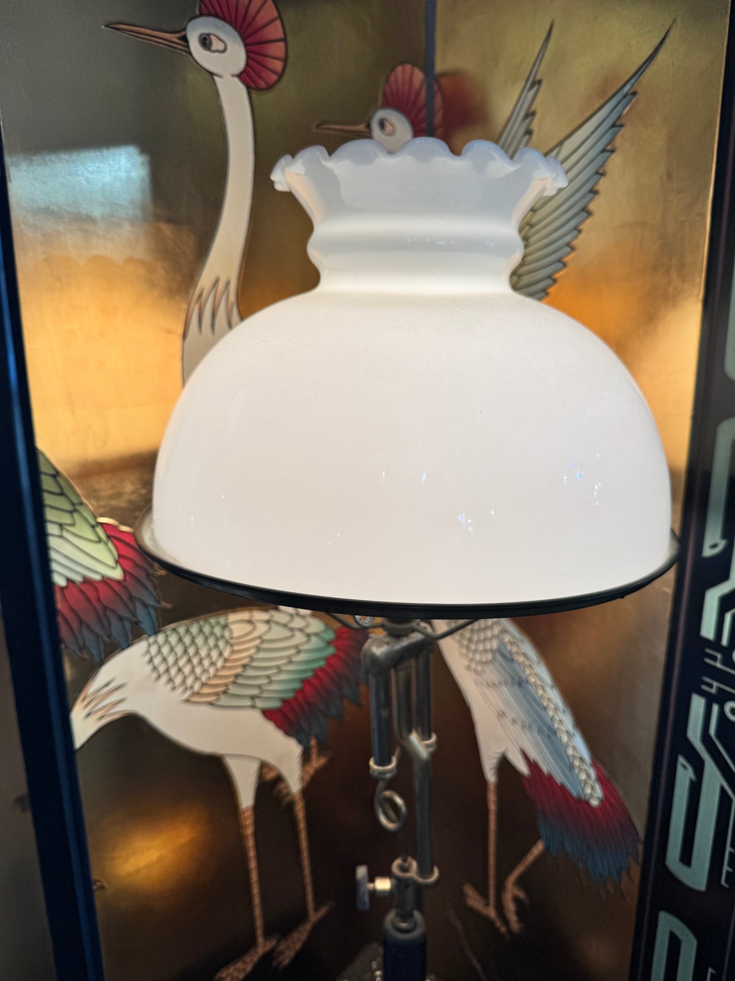 Milk Glass Lamp (Large)