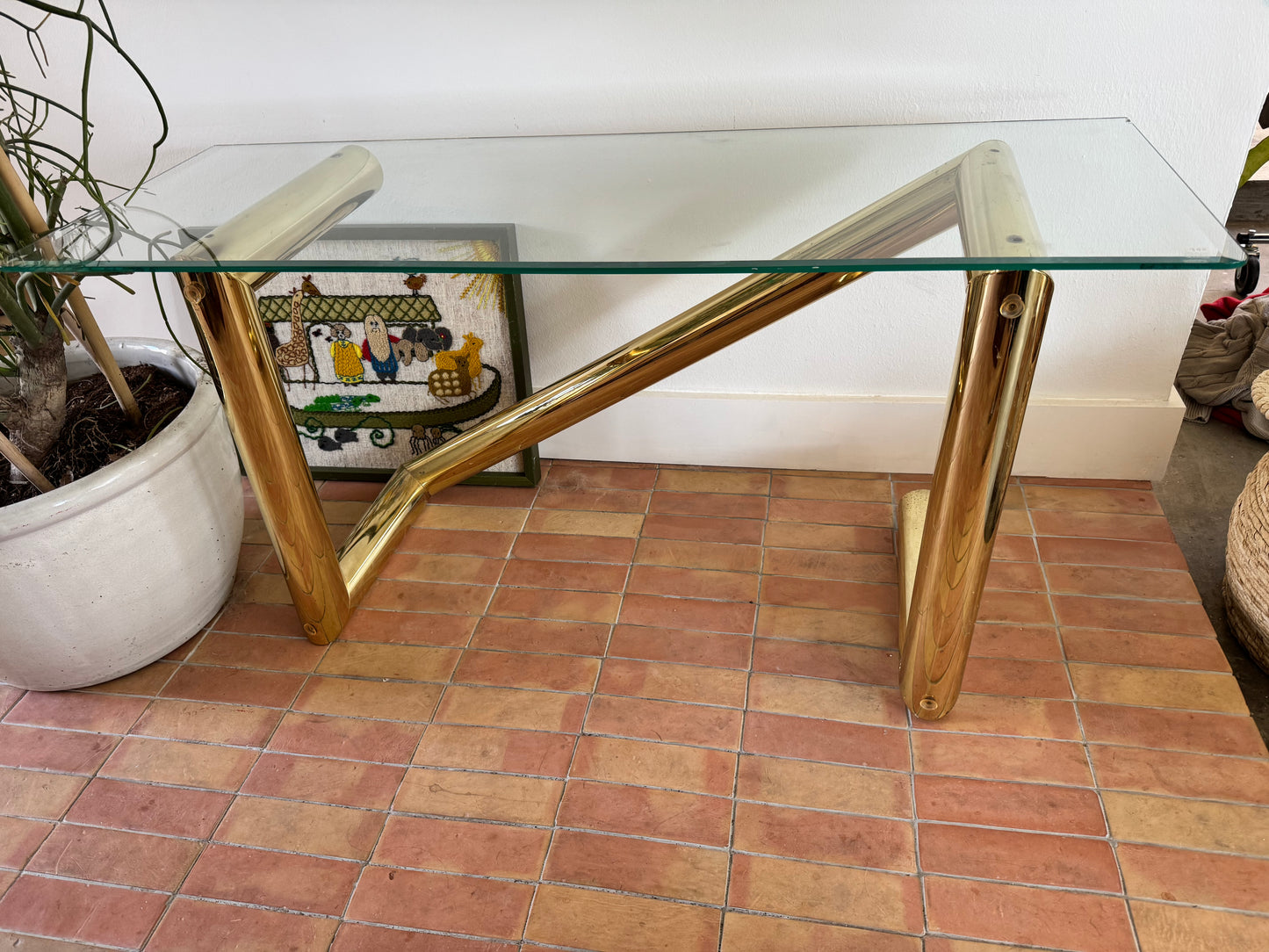 Karl Springer 1970s Tubular Coffee Table (vertical M)