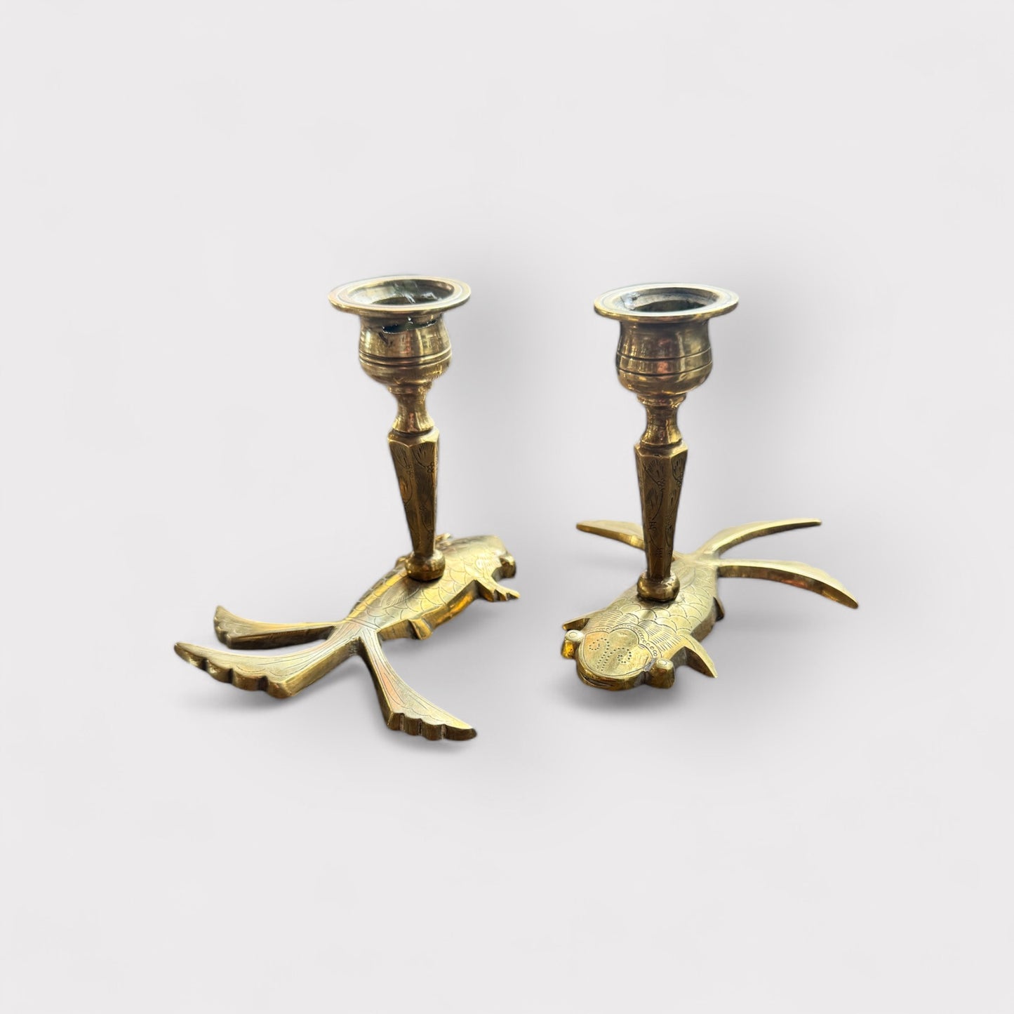 Brass Koi Candle Holders (pair)