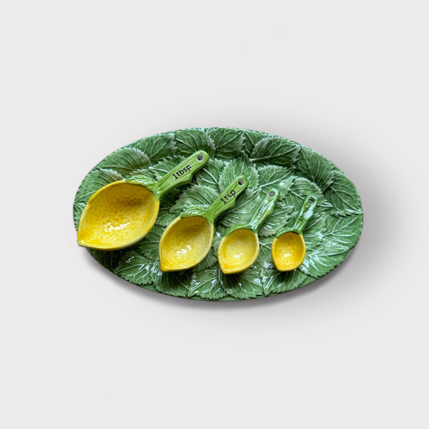 Vintage Green Leaf Plate