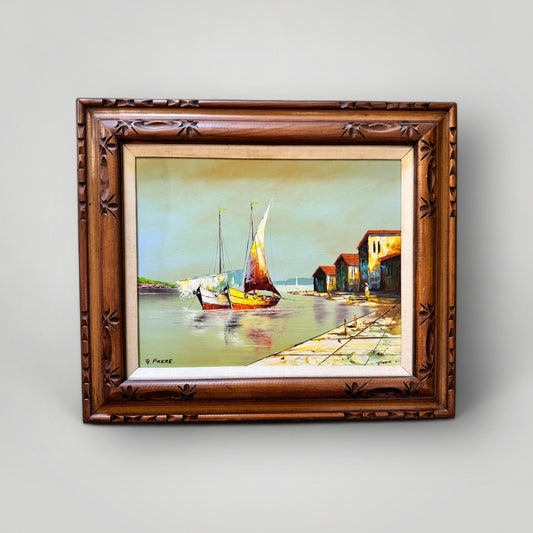 Sm Sail Boat Painting w/ wood Frame