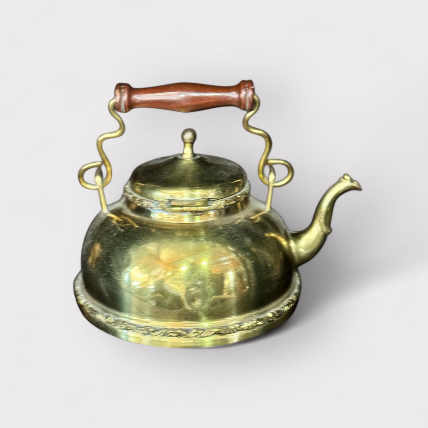 Brass Tea Kettle w/ Wooden Handle