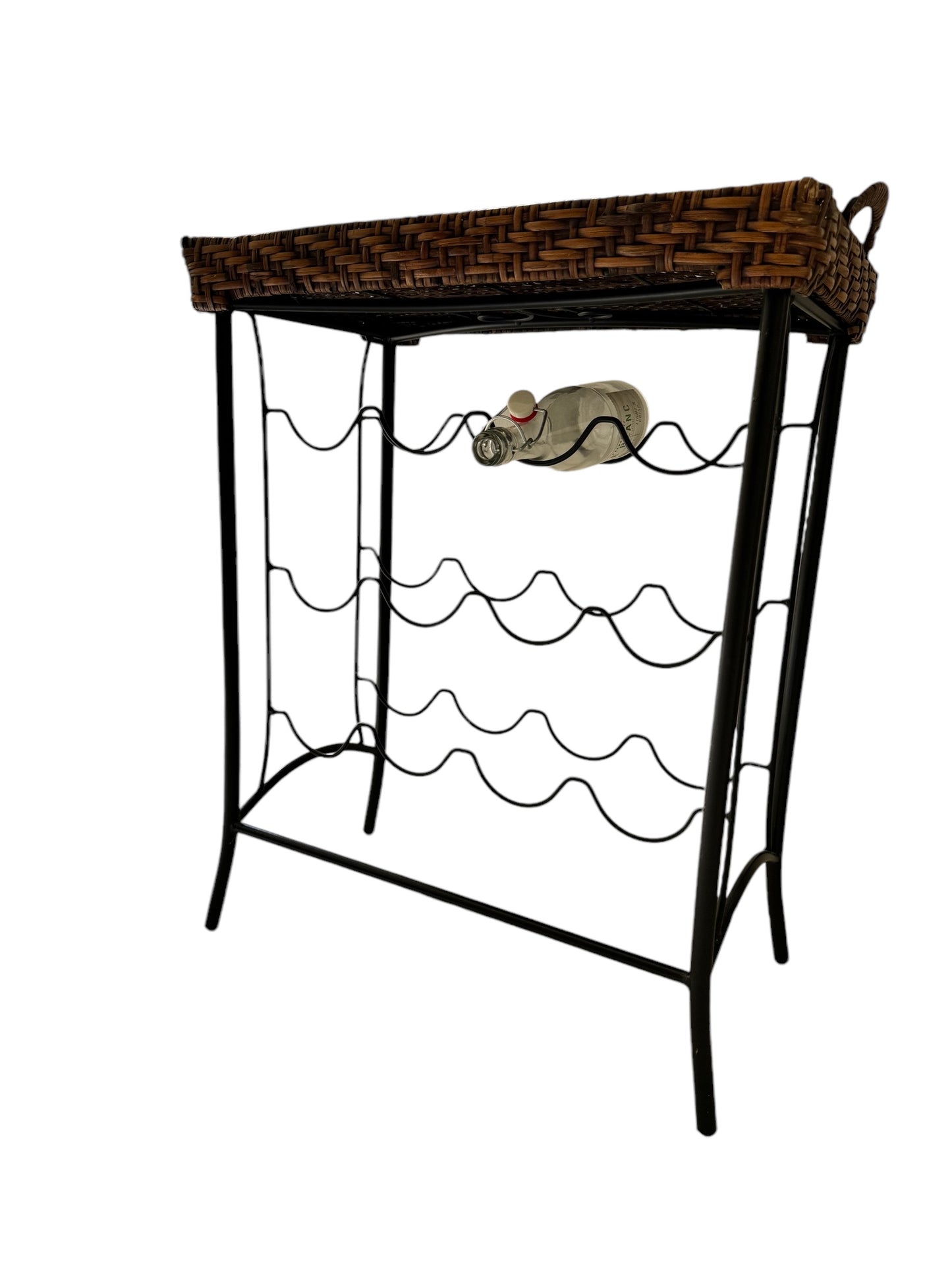 Wicker Wine Rack Table