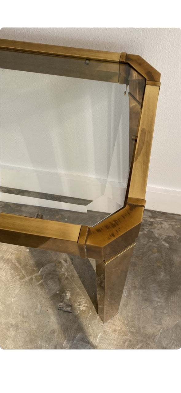 Brass Master Craft Hollywood Regency Console Table