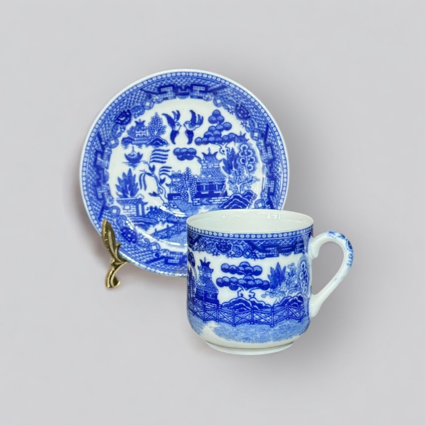 Tea/Espresso Cup and Saucer (Blue and White)
