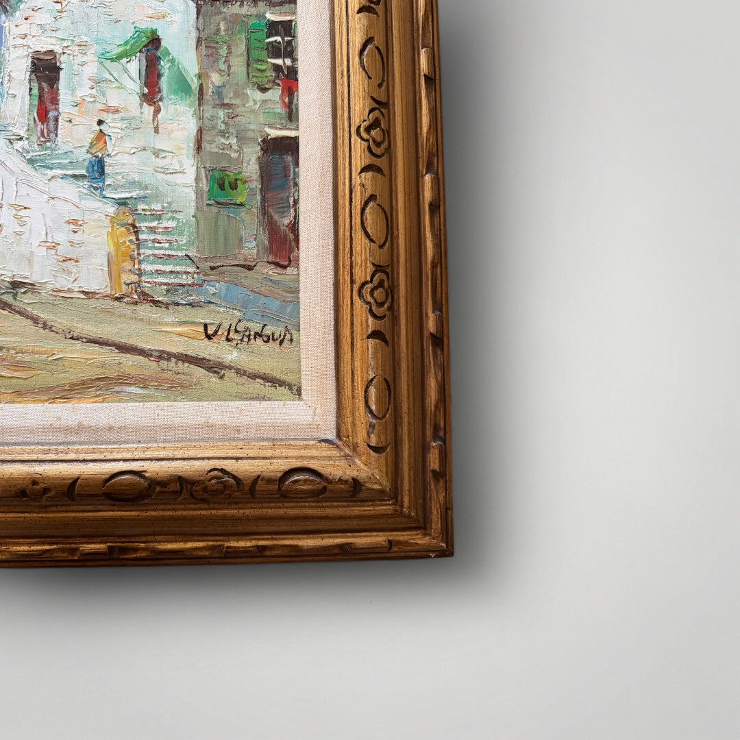 Town Scene Painting W/ Frame