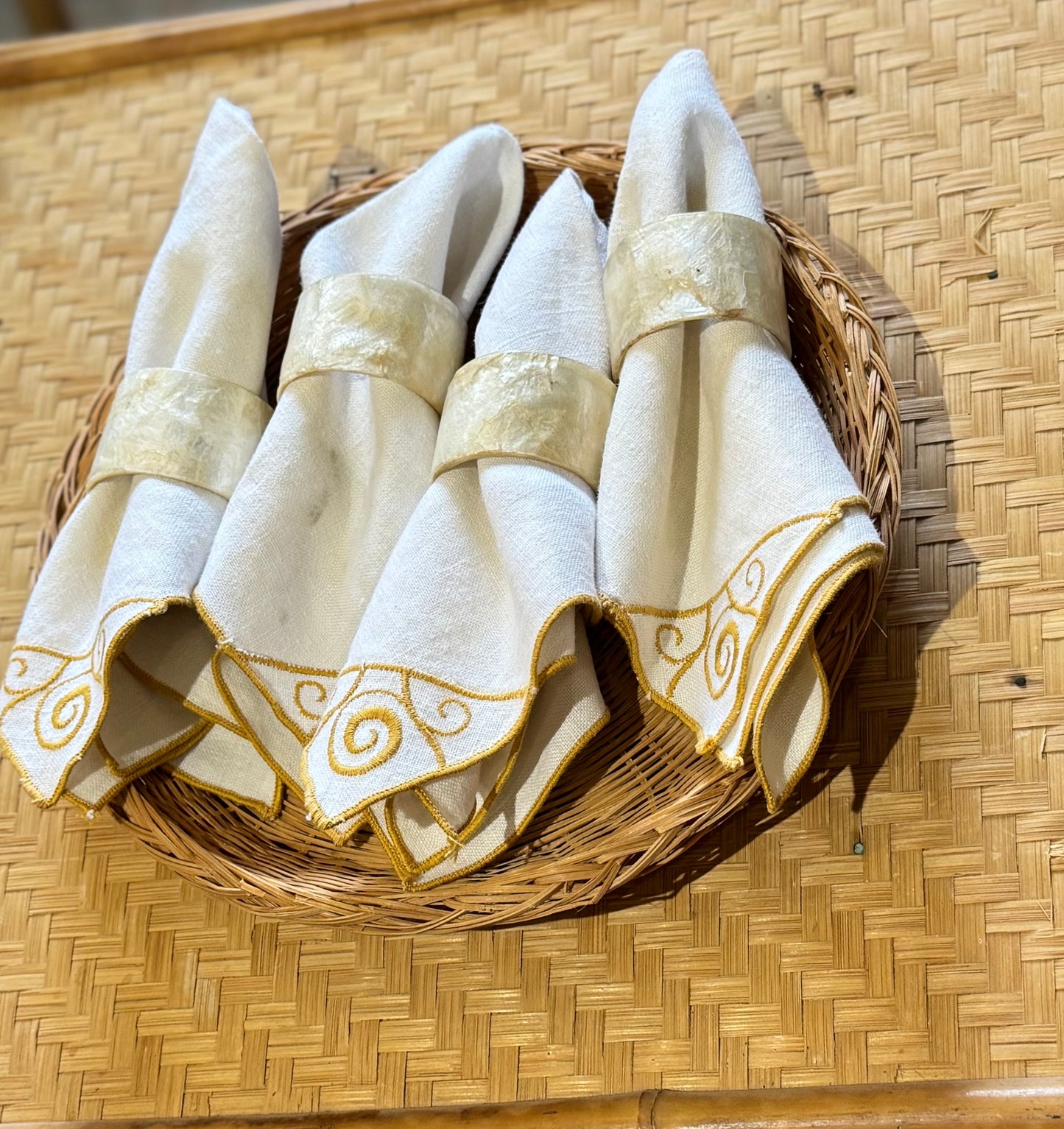 Capiz Shell Napkin Rings (Set of 4)