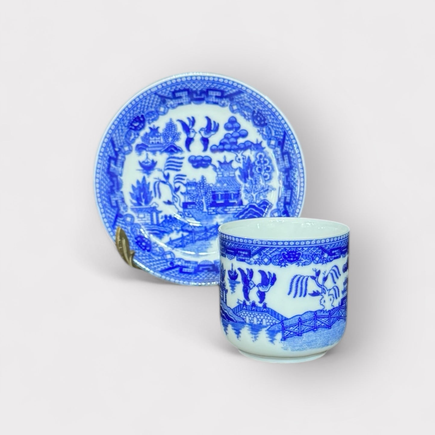Tea/Espresso Cup and Saucer (Blue and White)
