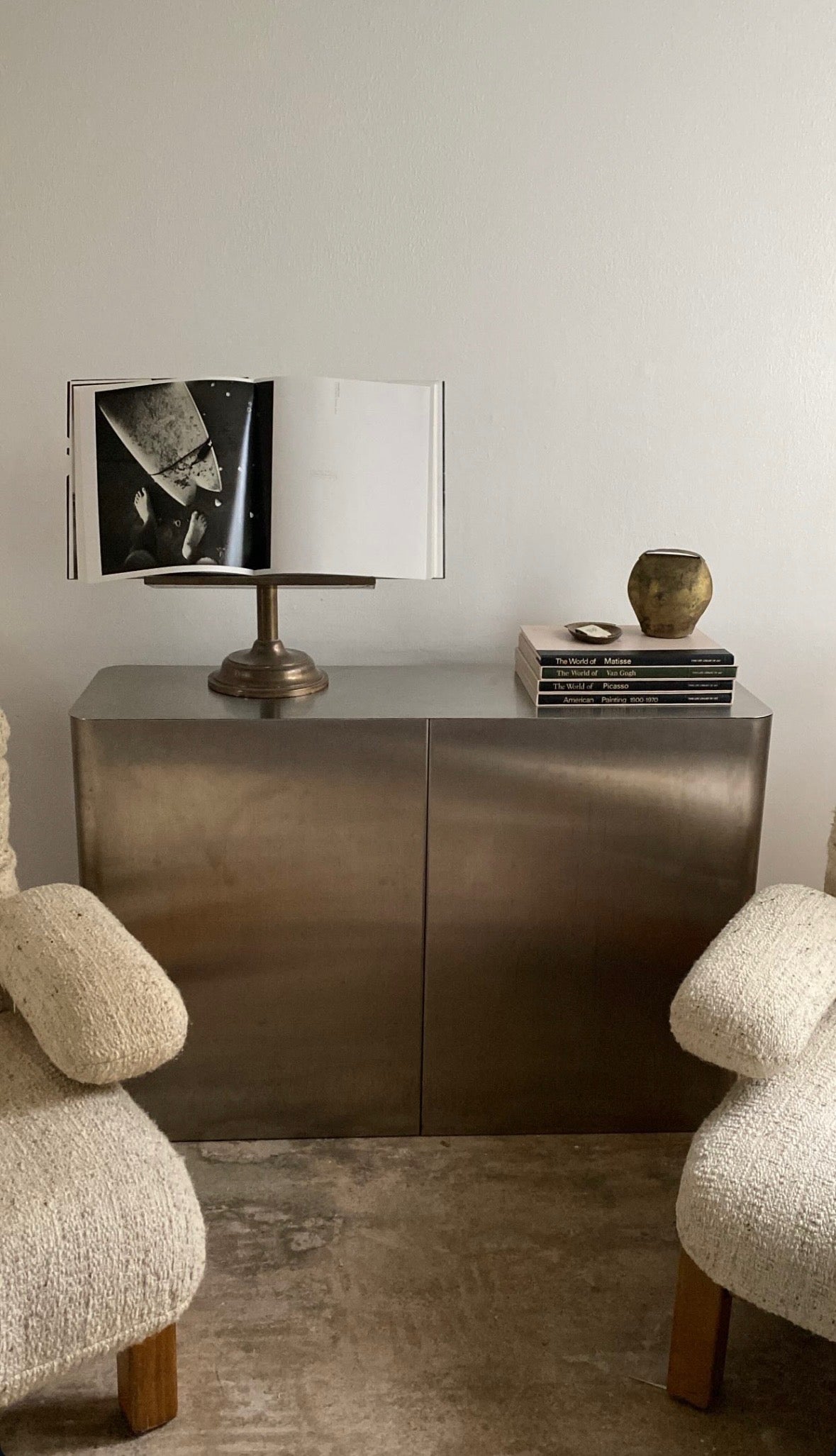 1970s Brushed Chrome Dining Console Table Base