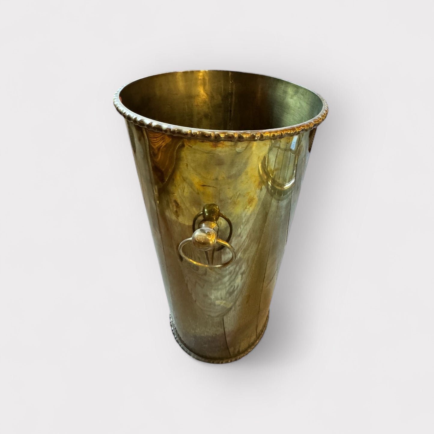 Brass Umbrella Stand w/ Faux Bamboo Detail