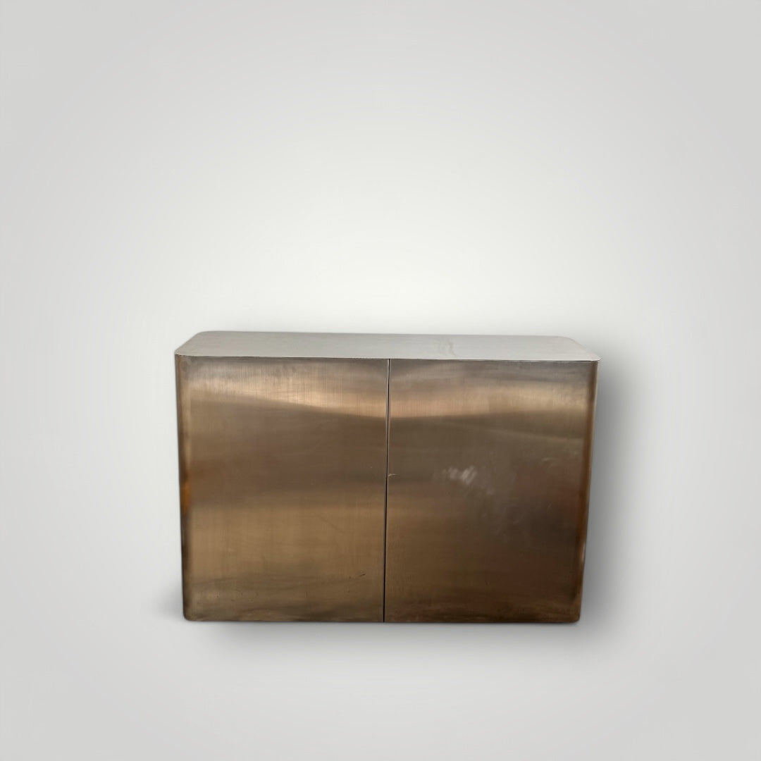 1970s Brushed Chrome Dining Console Table Base