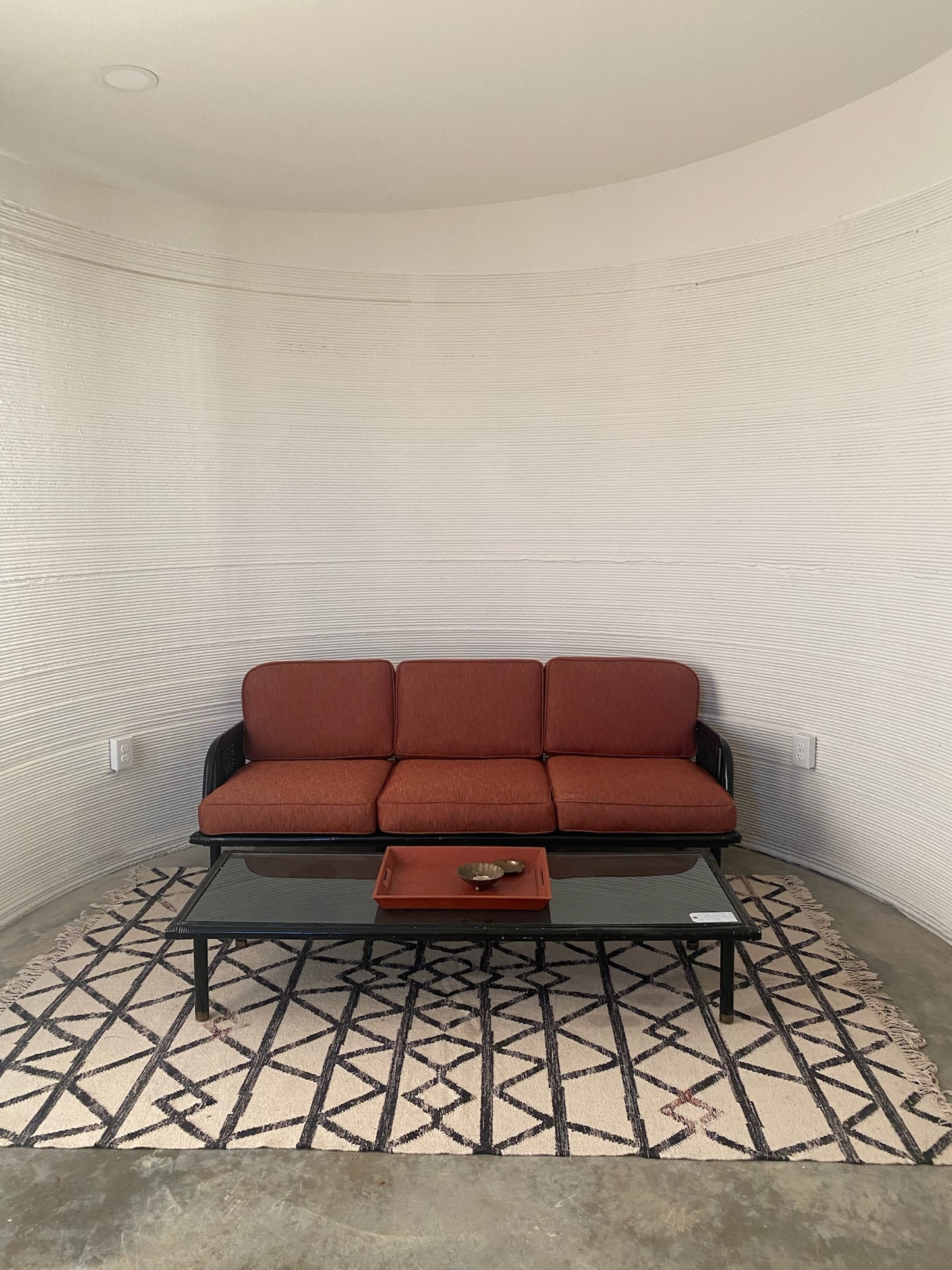 Black Bamboo Coffee Table and Couch Set