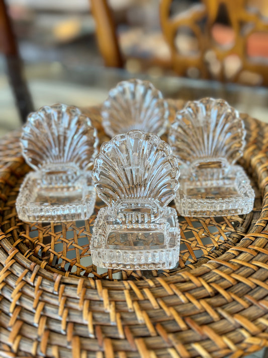 Glass Sea Shell Place Holders (set of 4)