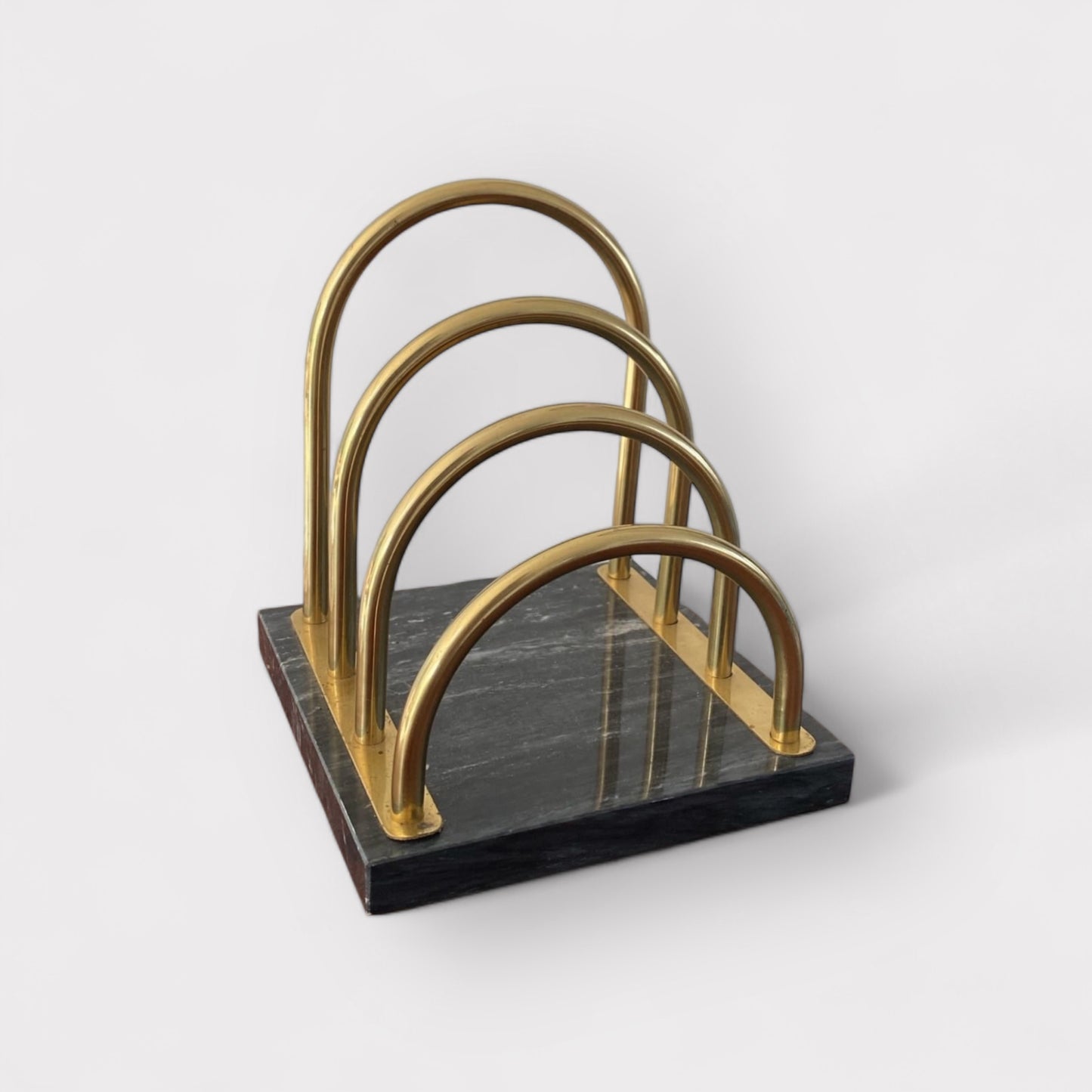 Vintage Brass & Marble Letter Holder
