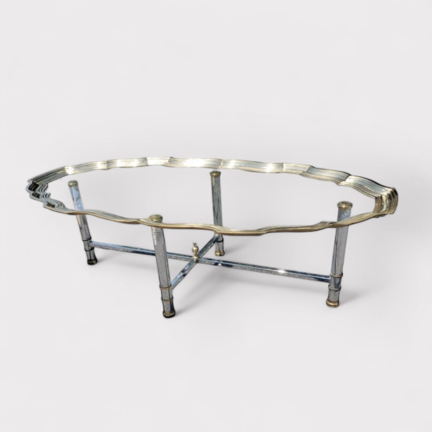 Scalloped Brass and Polished Chrome