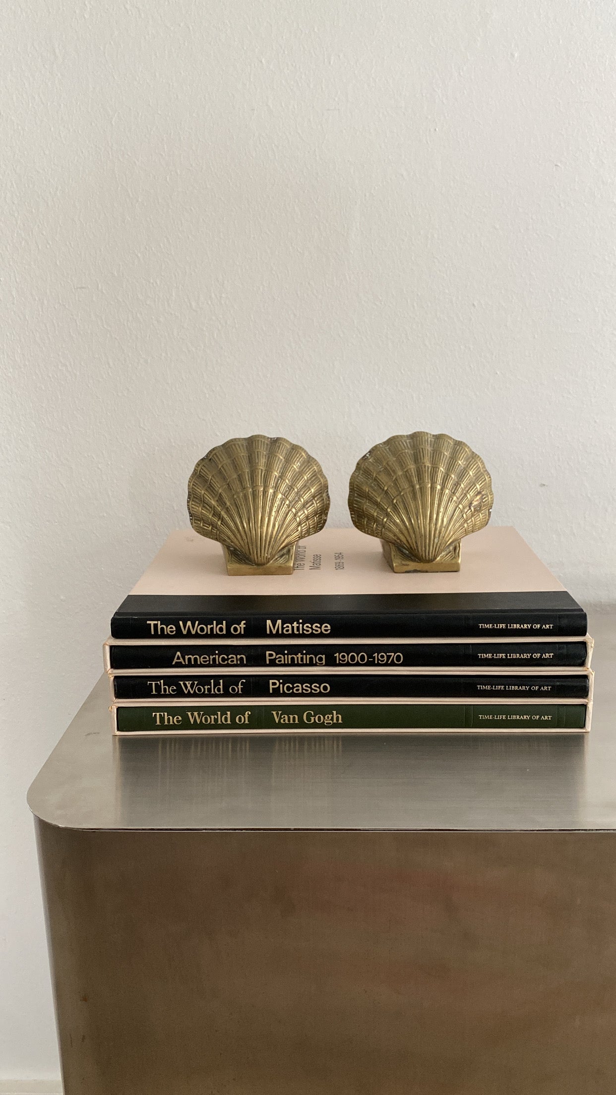Pair Brass Shell Bookends