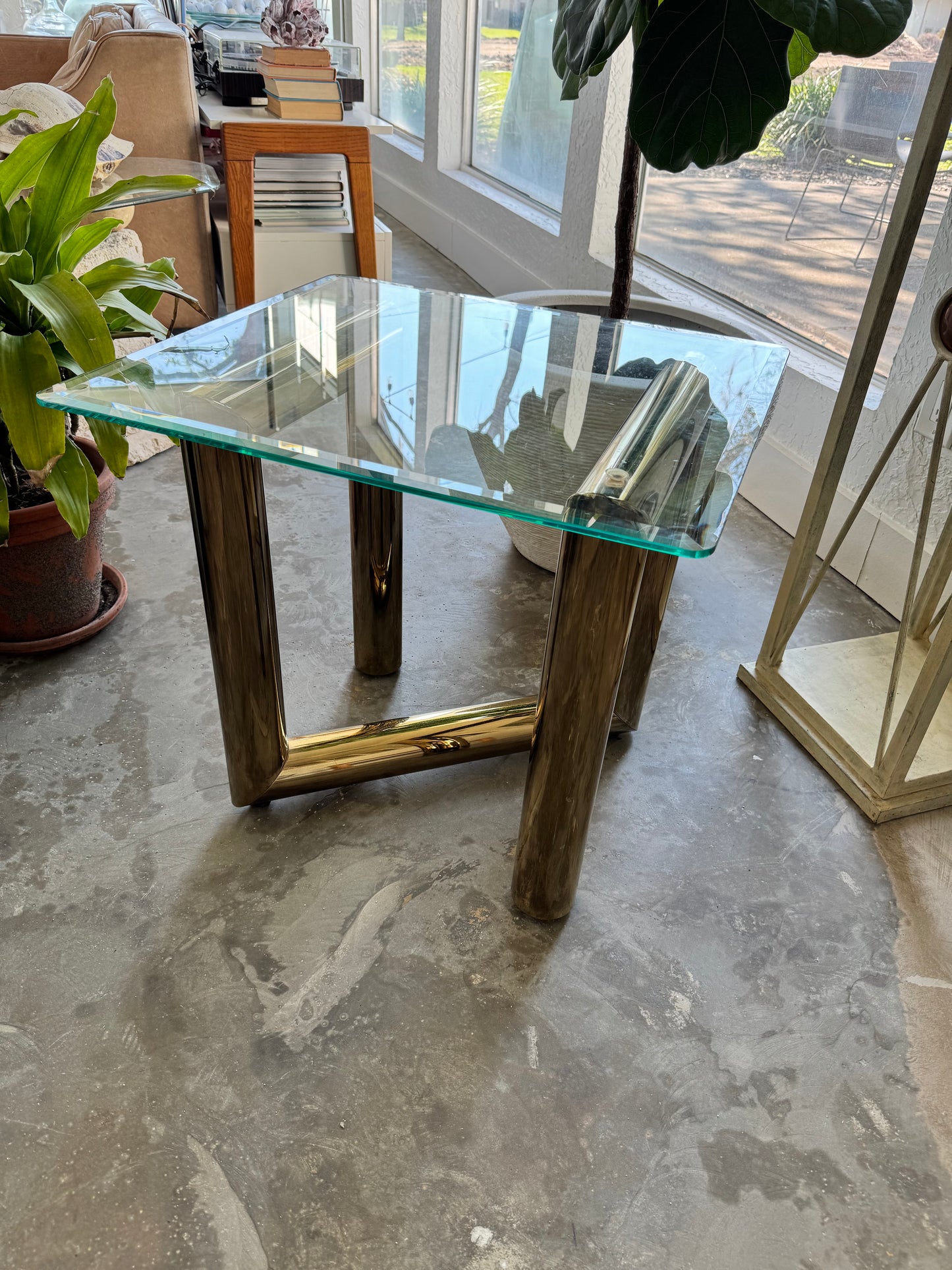 Karl Springer 1970s Tubular Side Table