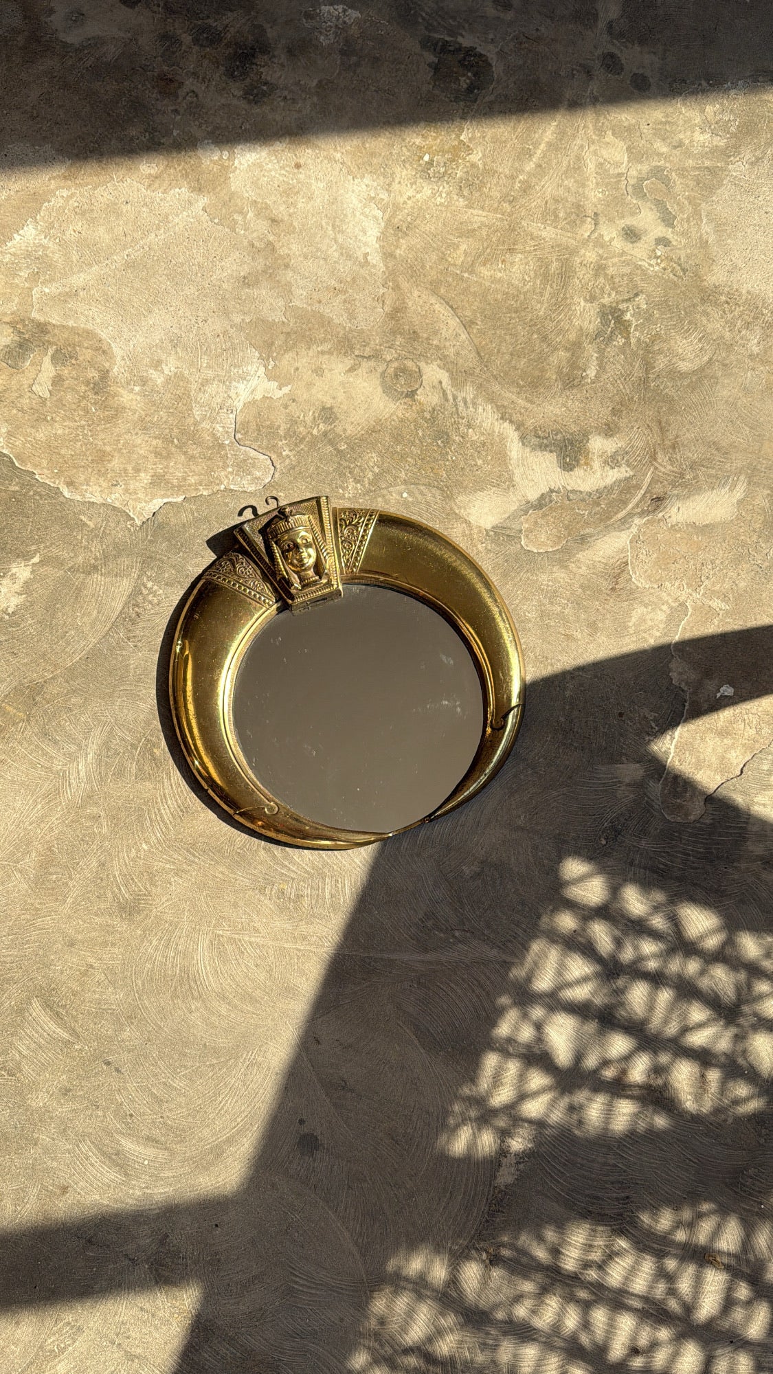1970 Egyptian Moon Metal Work Mirror