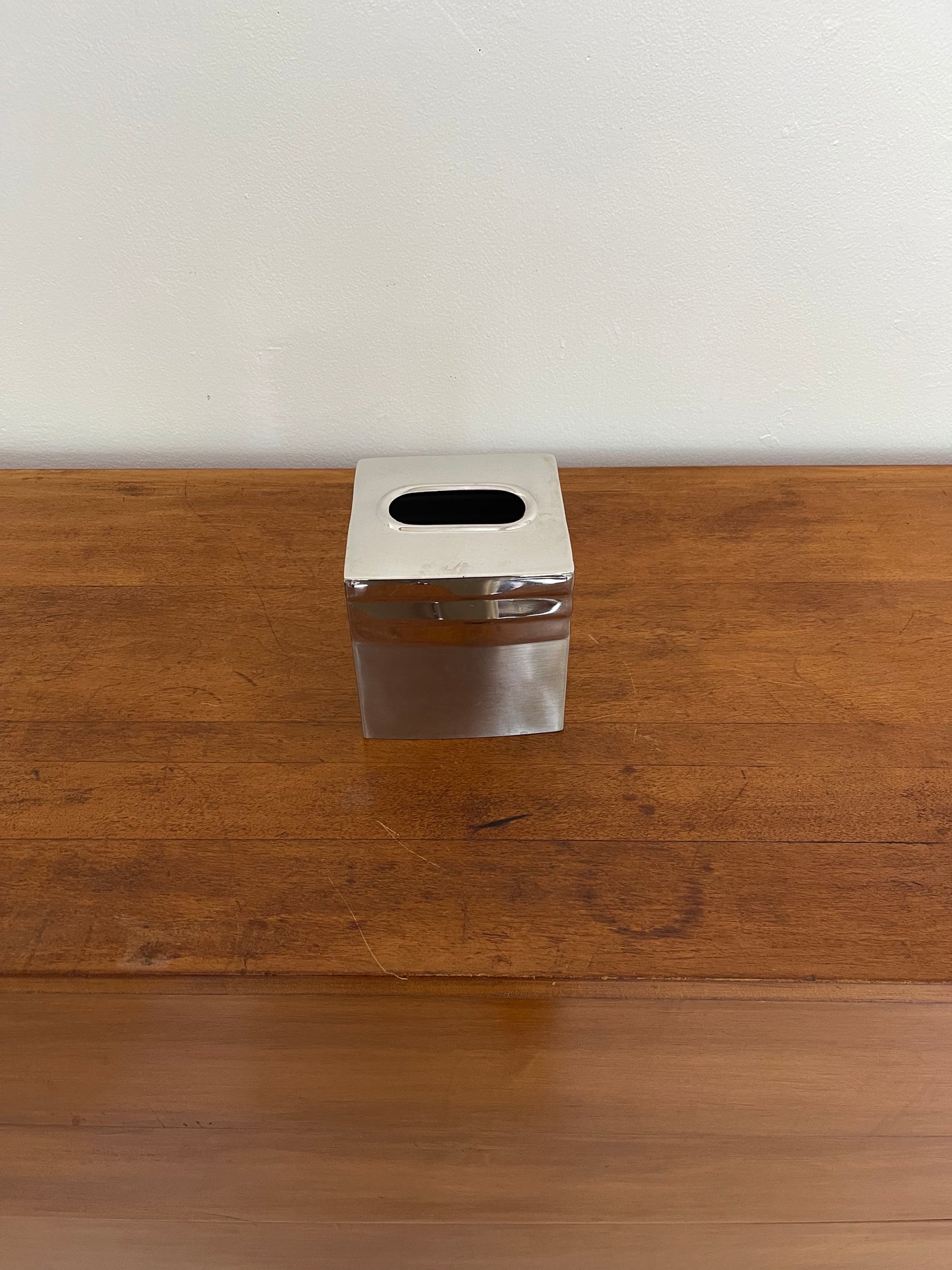 Tissue Box Silver Cube