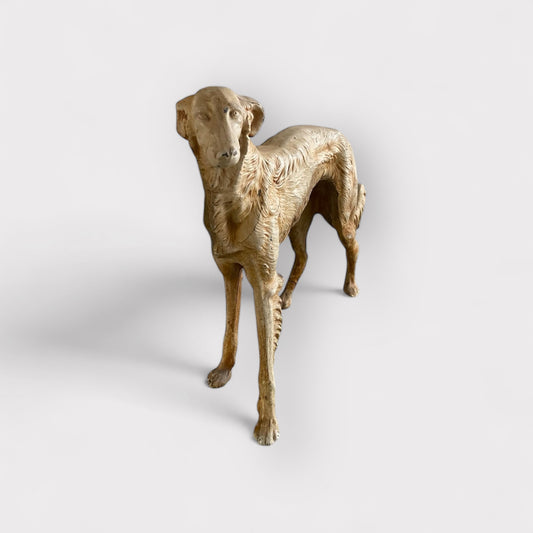 Antique Whippet Borzoi Greyhound Cast Iron Statue