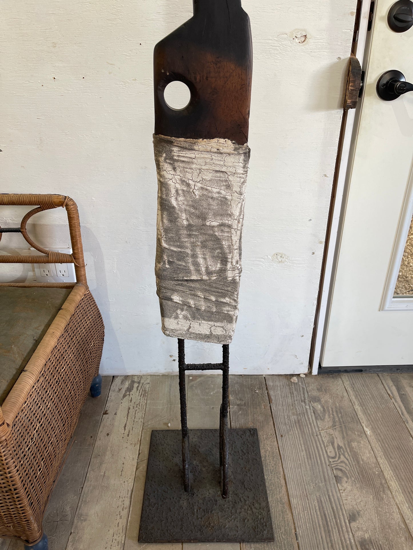 Burnt wood & Iron Sculpture