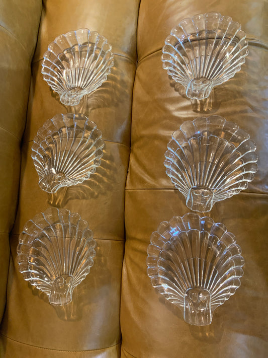 Vintage Glass Clam Shell Dish